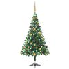 vidaXL Forh&aring;ndsbelyst kunstig juletre med kulesett 120 cm 230 grener