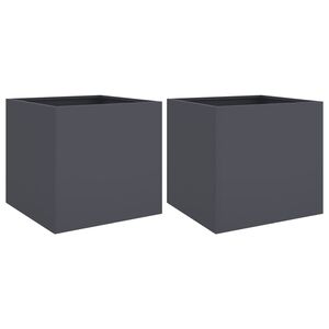 vidaXL Plantekasser 2 stk antrasitt 42x40x39 cm st&aring;l