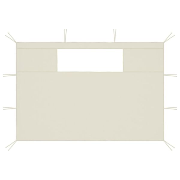 vidaXL Sidevegger til paviljong med vinduer 2 stk kremhvit
