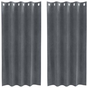 vidaXL Blendingsgardiner 2 pcs Lysegr&aring; 140 x 175 cm Fl&oslash;yel