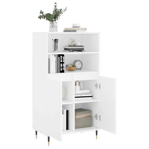 vidaXL Highboard hvit 60x36x110 cm konstruert tre