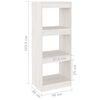 vidaXL Bokhylle/romdeler hvit 40x30x103,5 cm heltre furu