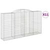 vidaXL Gabionkurver buede 11 stk 300x50x160/180 cm galvanisert jern