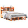 vidaXL Seng med bokhylle uten madrass voksbrun 160x200 cm heltre furu