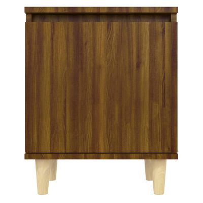 vidaXL Nattbord med ben i heltre brun eik 40x30x50 cm