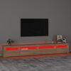 vidaXL TV-benk med LED-lys sonoma eik 270x35x40 cm