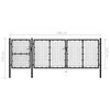 vidaXL Hageport st&aring;l 400x125 cm svart