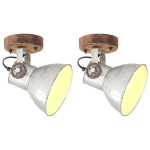 vidaXL Industrielle vegg-/taklamper 2 stk s&oslash;lv 20x25 cm E27