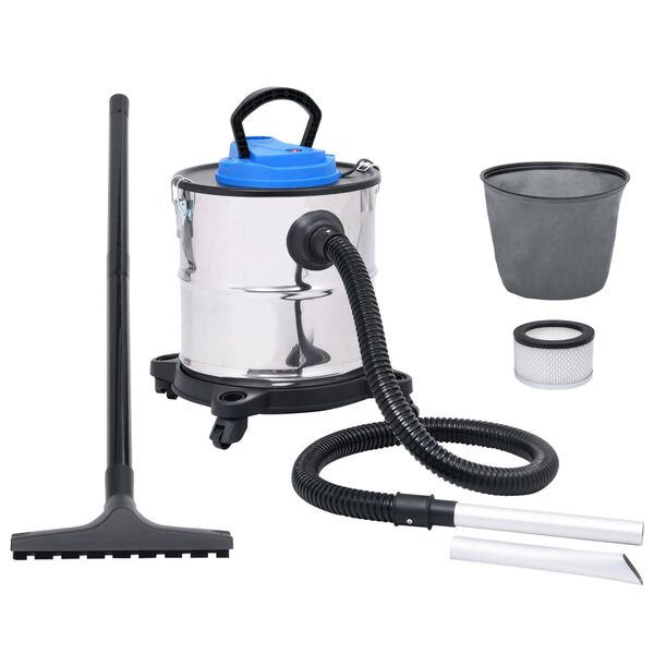 vidaXL Askest&oslash;vsuger med r&oslash;r og b&oslash;rste rustfritt st&aring;l