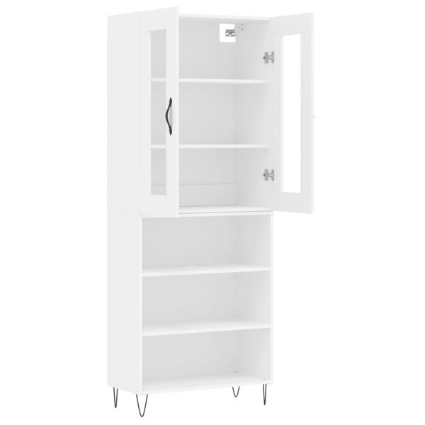 vidaXL Highboard hvit 69,5x34x180 cm konstruert tre