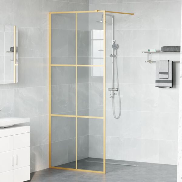 vidaXL Walk-in Dusjvegg Gull 80 x 195 cm herdet glass