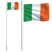 vidaXL Irsk flagg og stang 6,23 m aluminium