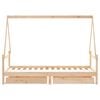 vidaXL Barnesengeramme med skuffer 90x190 cm heltre furu