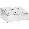 vidaXL GN-beholder med 6 GN 1/6 beholdere rustfritt st&aring;l