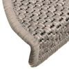 vidaXL Selvklebende trappematter sisal 30 stk 56x17x3 cm platina