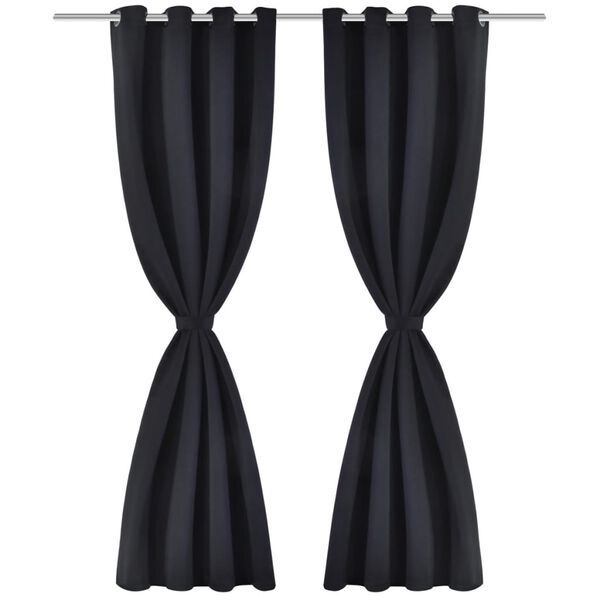 vidaXL Lystett gardin med metallmaljer 270x245 cm svart