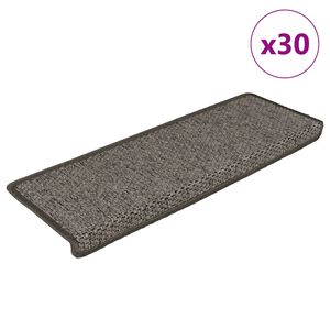 vidaXL Selvklebende trappematter sisal 30 stk 65x21x4 cm gr&aring; og beige