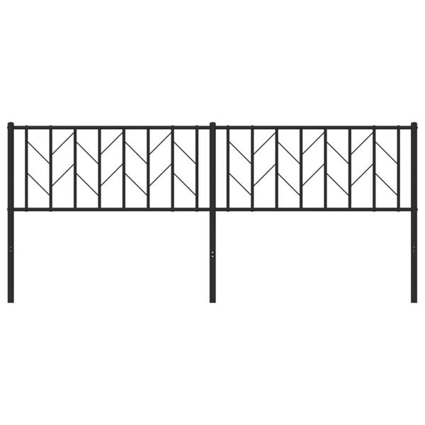 vidaXL Utskiftbar sengegavl i metall svart 200 cm