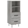 vidaXL Highboard gr&aring; sonoma 34,5x34x180 cm konstruert tre