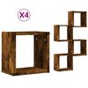 vidaXL Vegghyller 4 pcs Brun 26 x 15 x 26 cm Konstruert tre