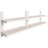 vidaXL Flytende vegghyller 2 niv&aring;er 2 stk rustfritt st&aring;l 240x30 cm