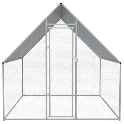 vidaXL Utendørs hønsehus galvanisert stål 2x2x1,92 m
