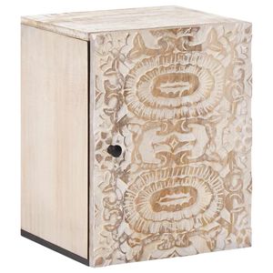 vidaXL Baderom Hengende Skap Hvit 38 x 33,5 x 48 cm Massiv mango tre
