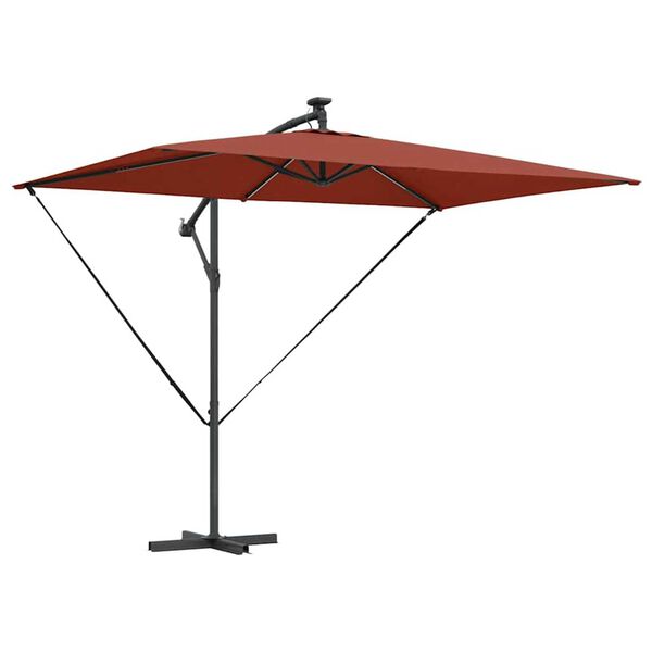 vidaXL Kantilever bananparasol Terrakotta 294 x 200 x 254 cm