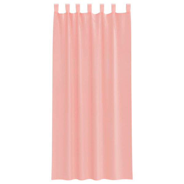 vidaXL Voile gardiner med stanglommer 2 stk rosa