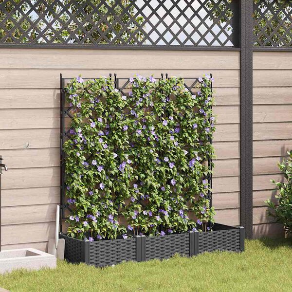 vidaXL Hageblomsterpotte 3 pcs Svart 120 x 40 x 125,5 cm St&aring;l