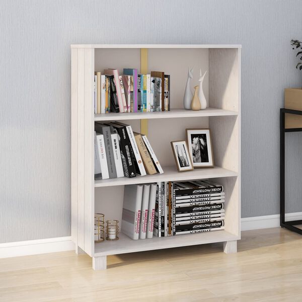 vidaXL Bookhylle HAMAR hvit 85x35x112 cm heltre furu