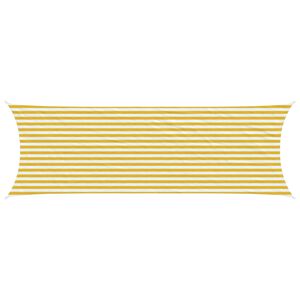 vidaXL Solseil Gul og hvit 2 x 6 m HDPE