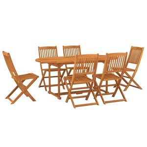 vidaXL Hagespisegruppe 7 deler 180x90x75 cm heltre akasie