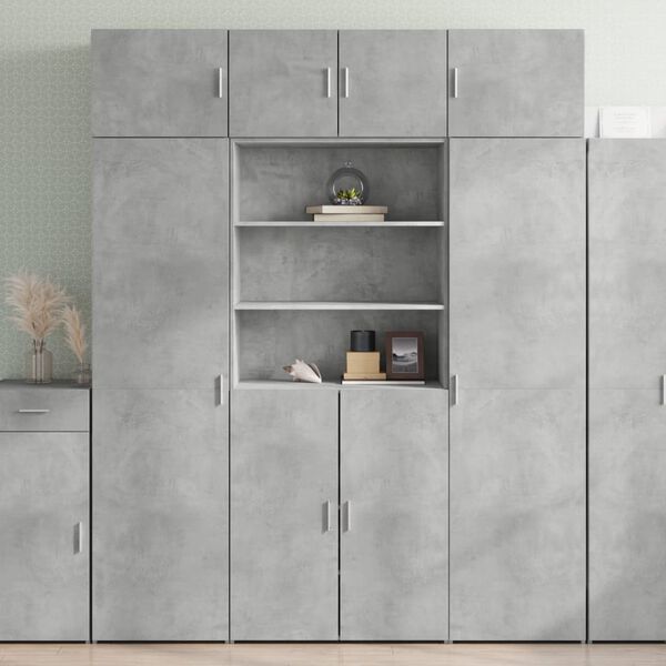 vidaXL Highboard betonggr&aring; 80x42,5x185 cm konstruert tre