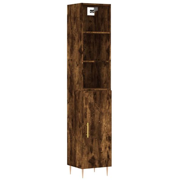vidaXL Highboard r&oslash;kt eik 34,5x34x180 cm konstruert tre