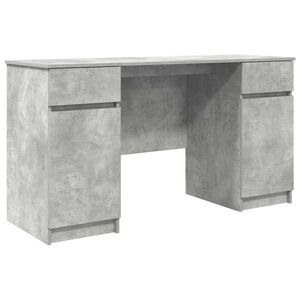vidaXL Skrivebord Betonggr&aring; Konstruert tre 140 x 49 x 76 cm