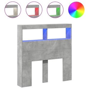 vidaXL Hodegavl skap med LED betonggr&aring; 100x17x102 cm