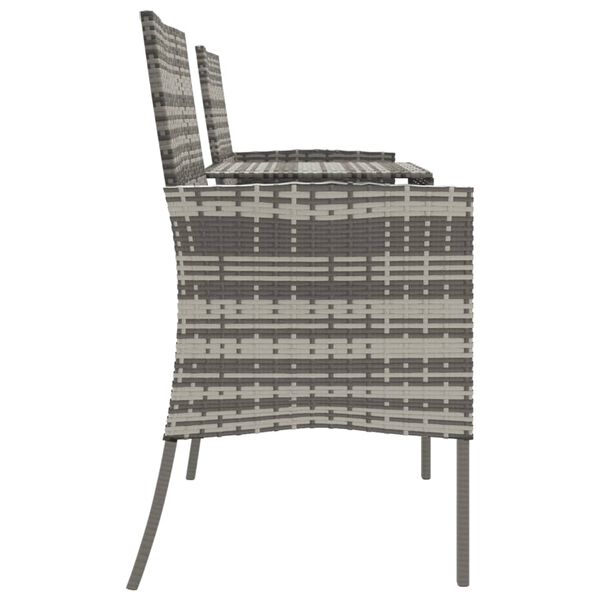 vidaXl Hagesofa 2-seters med tebord polyrotting antrasitt