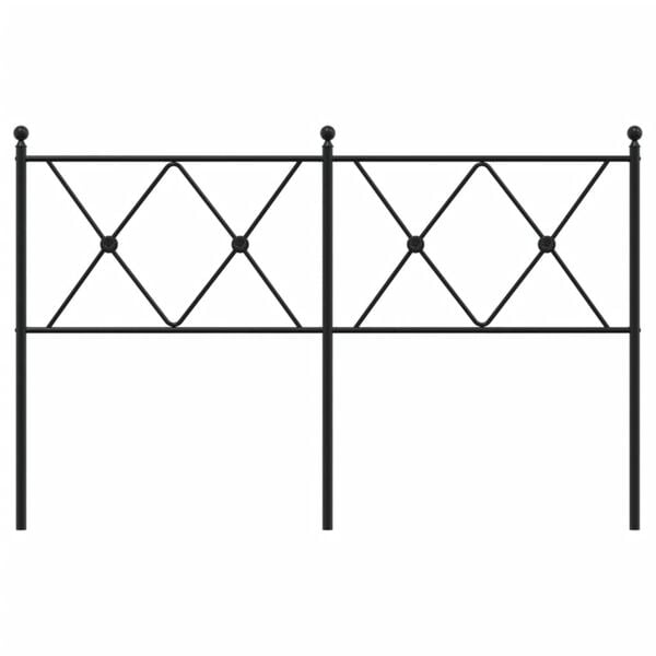 vidaXL Utskiftbar sengegavl i metall svart 137 cm