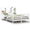 vidaXL Seng med bokhylle uten madrass hvit 120x200 cm heltre furu