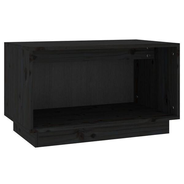 vidaXL TV-benk svart 60x35x35 cm heltre furu
