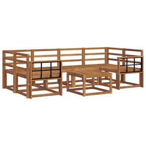 vidaXL Utend&oslash;rs sofa-sett 7 pcs Naturlig Solid akasietre