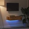 vidaXL TV-benk med LED-lys gammelt tre 60x35x15,5 cm