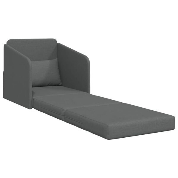 vidaXL Sammenleggbar Sofa seng M&oslash;rkegr&aring; 65 x 80 x 83 cm stoff