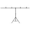 vidaXL Bakgrunnsstativ T-form svart 201x60x(70-200) cm