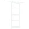 vidaXL Skyved&oslash;r ORKDAL Hvit 83 x 211 cm Massivt furutre og glass