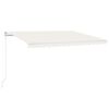 vidaXL Manuell uttrekkbar markise med LED 450x300 cm kremhvit