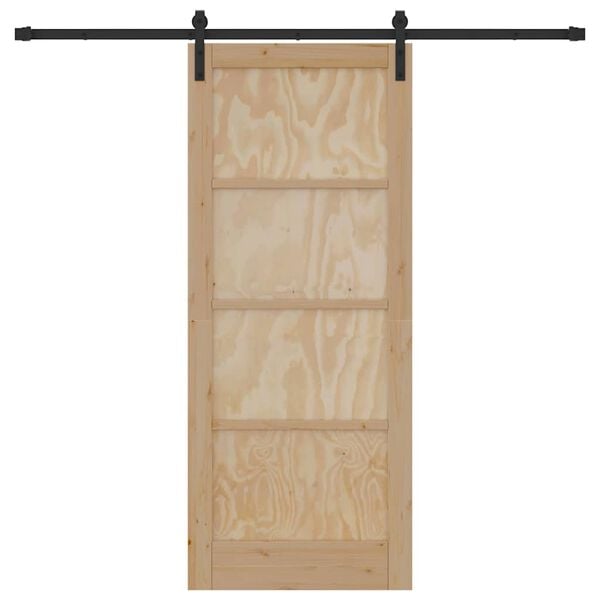 vidaXL Skyvedør Brun 83 x 202 cm Massiv furu