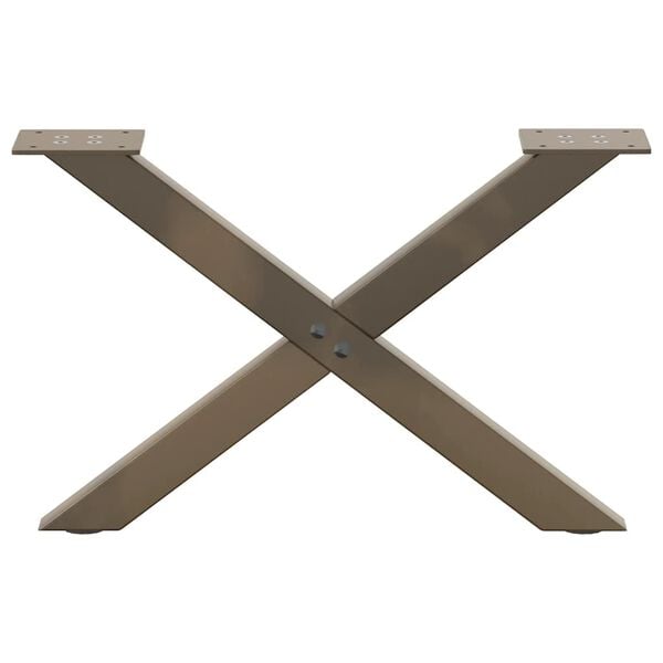 vidaXL Salongbordben X-formet 2 stk naturst&aring;l 60 x (30-31) cm st&aring;l