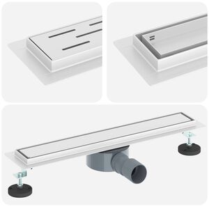 vidaXL Dusjdren 2-i-1 med 360&deg; Siphon s&oslash;lv 54 x 11 x 9,5 cm